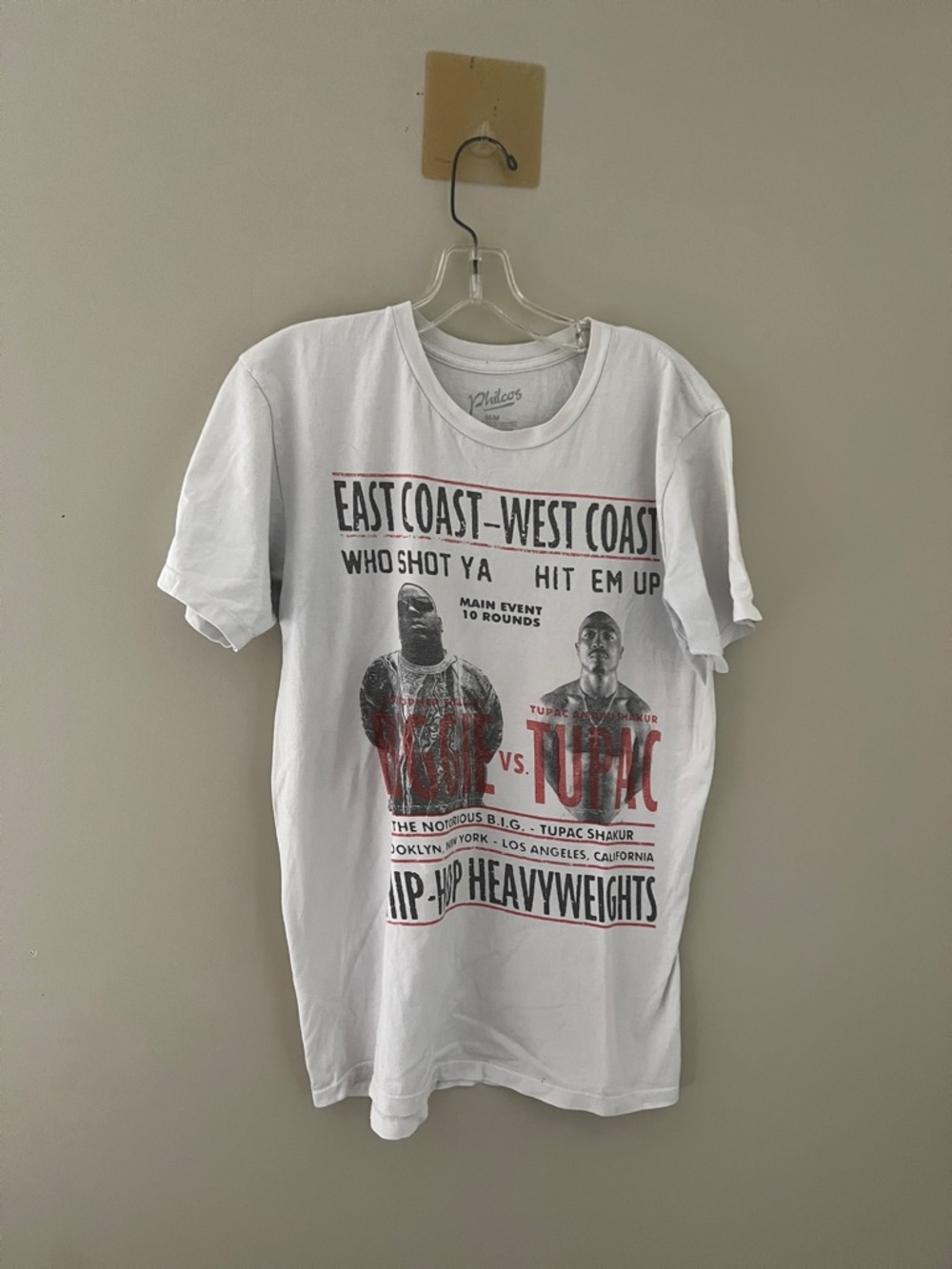 Philcos East Coast vs. West Coast Hip-Hop Heavyweights T-Shirt (Biggie vs. Tupac